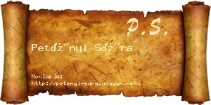 Petényi Sára névjegykártya