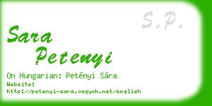 sara petenyi business card